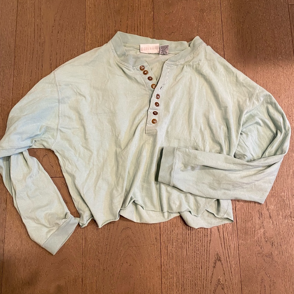 Vintage sky blue cropped top SZ. M